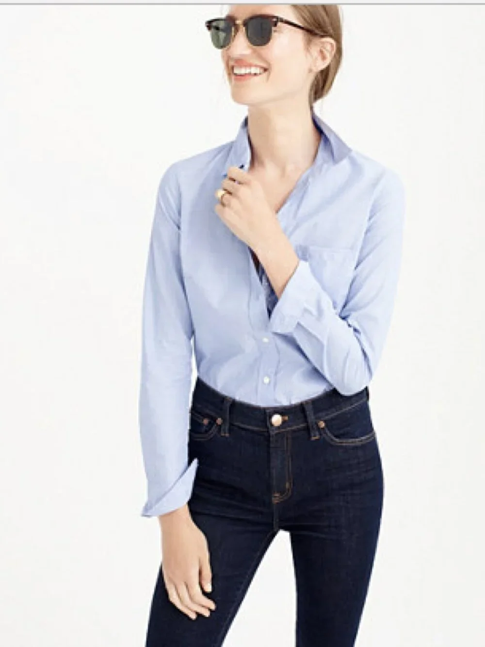 NEW NWT J. Crew Everyday Shirt in END-ON-END Cotton Color: French Blue